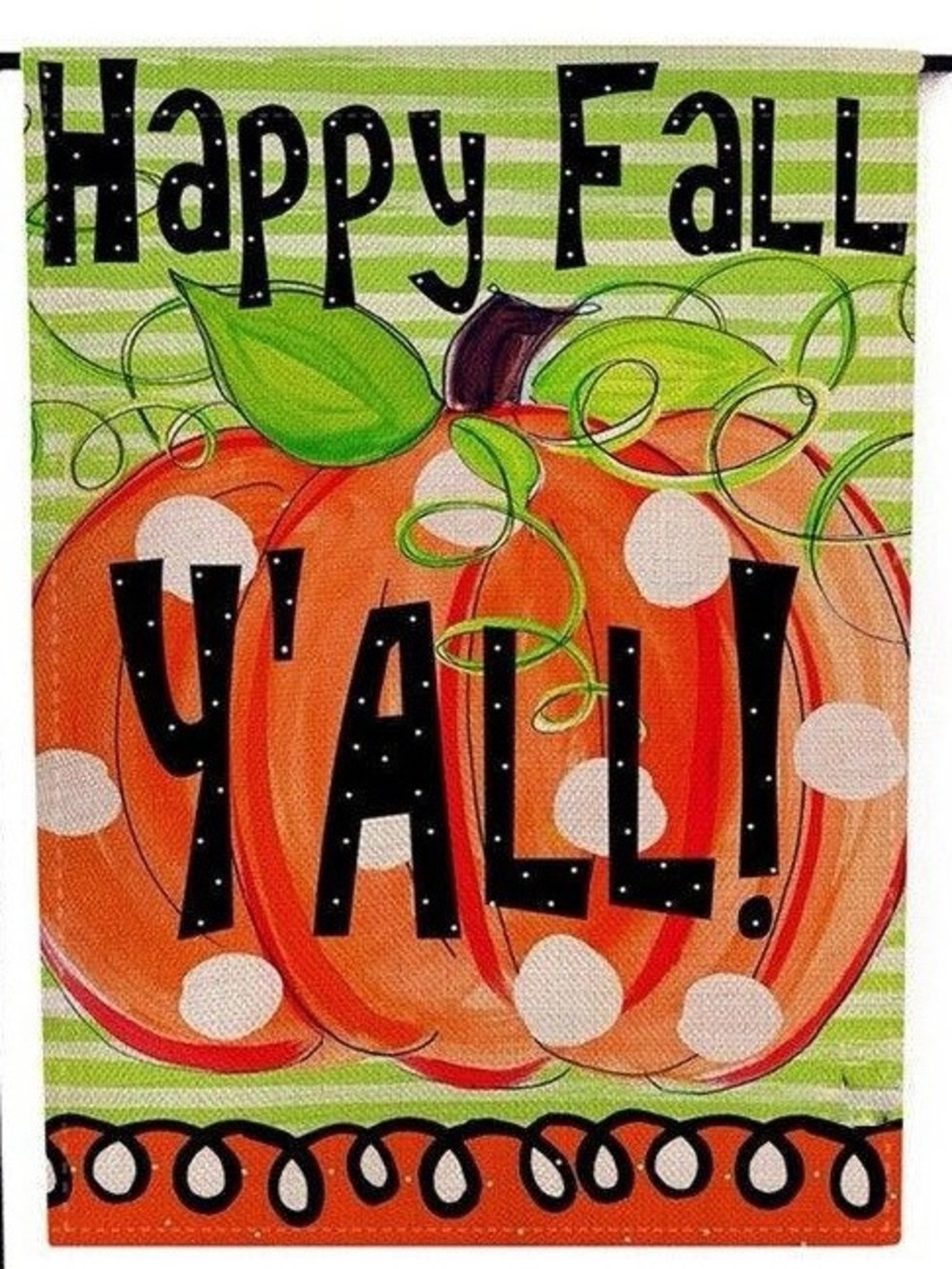 Happy Fall Y'All Orange Pumpkin garden Flag